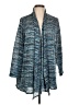 Caroline Rose 100% Polyester Stripes Blue Cardigan Size L - photo 1
