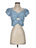 Urban Romantics Blue Short Sleeve Top Size S - photo 1