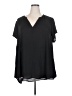 Torrid 100% Polyester Black Short Sleeve Blouse Size 3X Plus (3) - photo 1