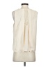 Skies Are Blue 100% Polyester Ivory Silver Sleeveless Blouse Size S - photo 2