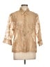 West End Metallic Gold 3/4 Sleeve Button-Down Shirt Size L - photo 1