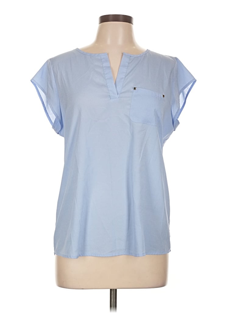 Pre-owned Ivanka Trump Short Sleeve Blouse In Blue