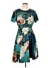Corey Lynn Calter 100% Polyester Print Teal Casual Dress Size 10 - photo 1
