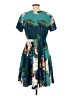 Corey Lynn Calter 100% Polyester Print Teal Casual Dress Size 10 - photo 2