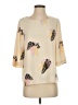 DKNYC 100% Polyester Floral Ivory 3/4 Sleeve T-Shirt Size S - photo 1