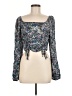 Wild Fable 100% Elastic Silver Long Sleeve Blouse Size M - photo 1