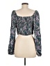 Wild Fable 100% Elastic Silver Long Sleeve Blouse Size M - photo 2