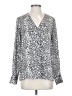 Banana Republic Animal Print Silver Long Sleeve Blouse Size S - photo 1