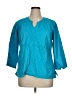 Cato 100% Cotton Teal 3/4 Sleeve Blouse Size XL - photo 1