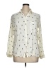 George 100% Rayon Print Ivory Long Sleeve Blouse Size XL - photo 1