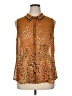 CAbi 100% Polyester Animal Print Brown Sleeveless Blouse Size XL - photo 1