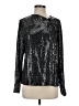 Zara Metallic Silver Long Sleeve Blouse Size XS - photo 1