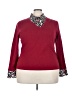 Fred David Burgundy Red Long Sleeve Blouse Size 22 - 24 - photo 1