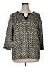 Easywear by Chico's Chevron-herringbone Gray 3/4 Sleeve Blouse Size XL (3) - photo 1