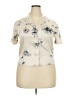Unbranded Floral Ivory Short Sleeve Blouse Size 2X (estimated) - photo 1