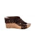 Lucky Brand Animal Print Brown Wedges Size 8 - photo 1