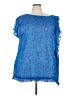 Fashion Bug 100% Polyester Blue Short Sleeve Blouse Size 3X - photo 1