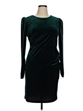 green plus size cocktail dress Sydneys Closet SC8111 Size 18 Green Short Sequin Long Sleeve Plus Size Formal Cocktail dress V Neck Gown