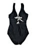 Shoshanna Graphic Black One Piece Swimsuit Size 6 - photo 1