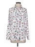 Karl Lagerfeld Paris 100% Polyester Print Silver Long Sleeve Blouse Size XS - photo 1