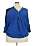 Dots 100% Polyester Blue 3/4 Sleeve Blouse Size 3X - photo 1