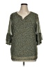 Cj Banks Green 3/4 Sleeve Blouse Size 0X - photo 1