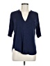 Dee Elly Blue Short Sleeve Blouse Size M - photo 1