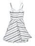 Blue Rain Stripes Gray White Cocktail Dress Size XXS - photo 2