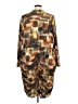 Ashley Stewart 100% Polyester Print Brown Casual Dress Size 34/36 - photo 1