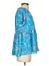 Lilly Pulitzer 100% Polyester Paisley Blue Short Sleeve Blouse Size L - photo 4