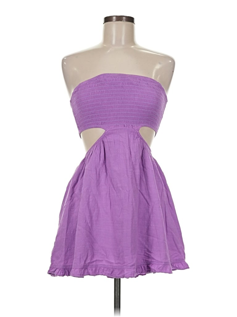 Pre-owned Blanco By Nature Sleeveless Top Purple Strapless Neckline Tops