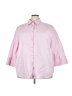 Avenue Pink 3/4 Sleeve Button-Down Shirt Size 30 - 32 Plus - photo 1