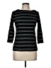 I. Madeline Stripes Black 3/4 Sleeve Top Size M - photo 1