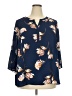 Daniel Rainn 100% Polyester Blue 3/4 Sleeve Blouse Size 2X - photo 1