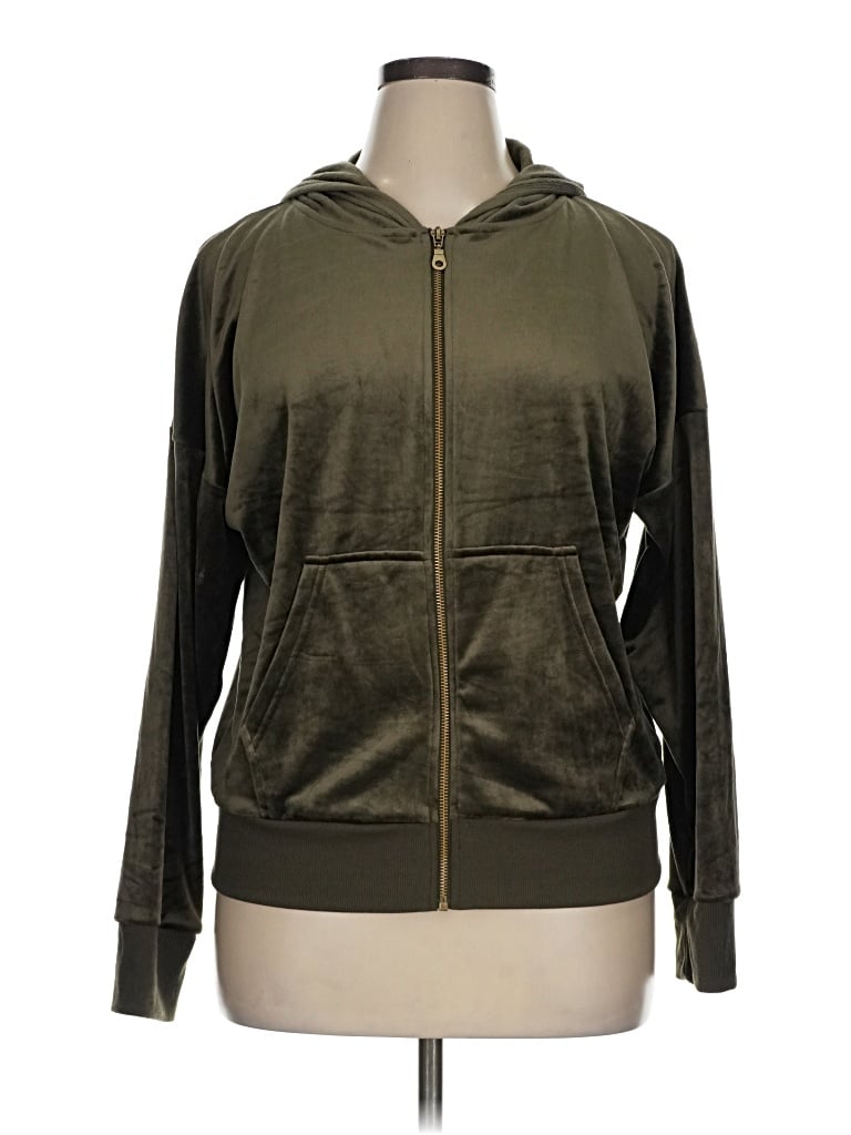 Pre-owned Felina Zip Up Hoodie In Green