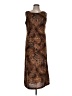 Studio I 100% Polyester Animal Print Brown Casual Dress Size 10 (petite) - photo 1
