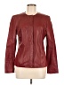 Ann Taylor 100% Leather Burgundy Leather Jacket Size M - photo 1