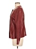 Ann Taylor 100% Leather Burgundy Leather Jacket Size M - photo 5