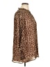 Haver 100% Polyester Animal Print Brown Long Sleeve Blouse Size 1X - photo 4