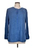 J. McLaughlin 100% Linen Blue Long Sleeve Blouse Size L - photo 1