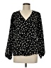 Lush 100% Polyester Black Long Sleeve Blouse Size M - photo 1