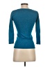 Cache Solid Zebra Print Jacquard Teal 3/4 Sleeve Top Size XS - photo 2