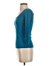 Cache Solid Zebra Print Jacquard Teal 3/4 Sleeve Top Size XS - photo 5