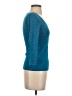 Cache Solid Zebra Print Jacquard Teal 3/4 Sleeve Top Size XS - photo 4
