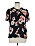Maurices 100% Polyester Floral Black Short Sleeve Blouse Size XL - photo 1
