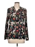 Esprit 100% Viscose Floral Black Long Sleeve Blouse Size 10 - photo 1