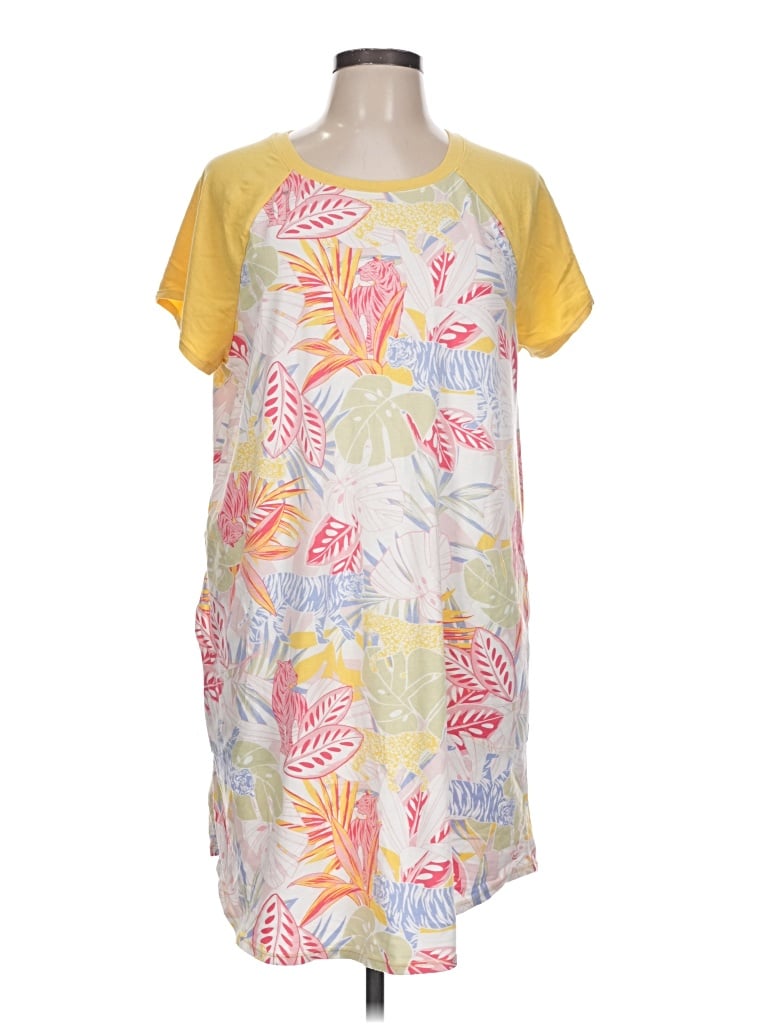 Pre-owned Cuddl Duds Casual Dress In Yellow