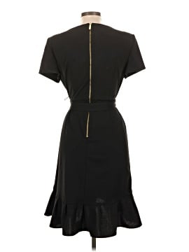 white house black market dresses petite NEW Calvin Klein Black Mesh Sheer Ruched V Neck Sleeveless Mini A-Line   Brie