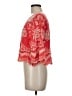 Solitaire 100% Rayon Red 3/4 Sleeve Blouse Size M - photo 5