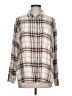Treasure & Bond Plaid Ivory Long Sleeve Button-Down Shirt Size L - photo 1